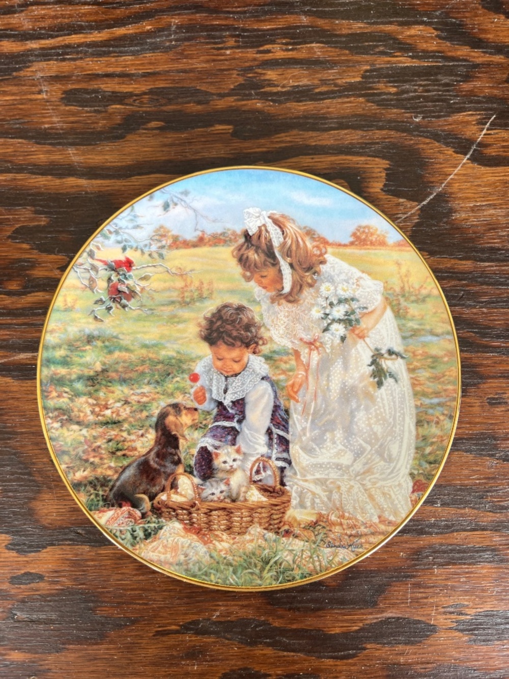 Reco "Delightful Bundle" Collector Plate • Sandra Kuck • Hearts & Flowers • 6th
